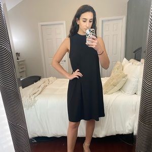 Black shift mock neck dress